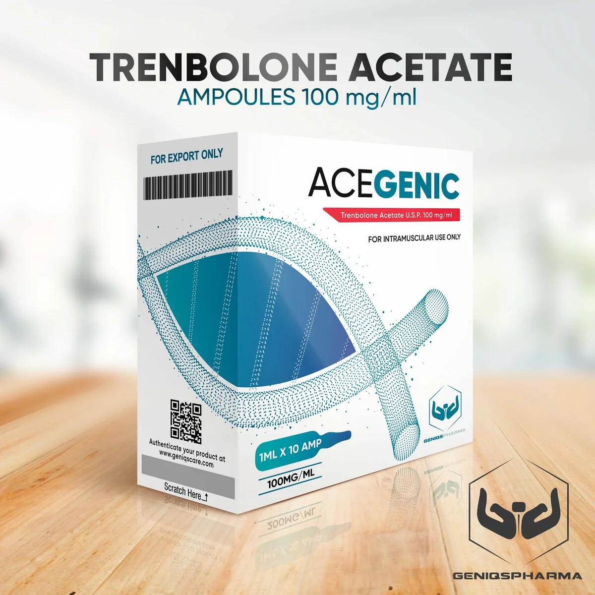 جينيقز فارما (Geniqspharma) - أيسجينيك (ترينبولون أسيتات للحقن) - 100 مجم/مل - 10 أمبولات × 1 مل