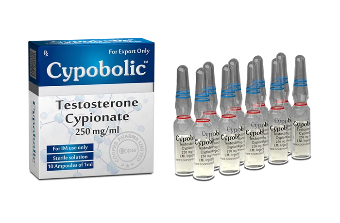 Cooper Pharma - Cypobolic (Testosterone Cypionate Injection) - 250mg/ml - 10 Ampoules x 1ml
