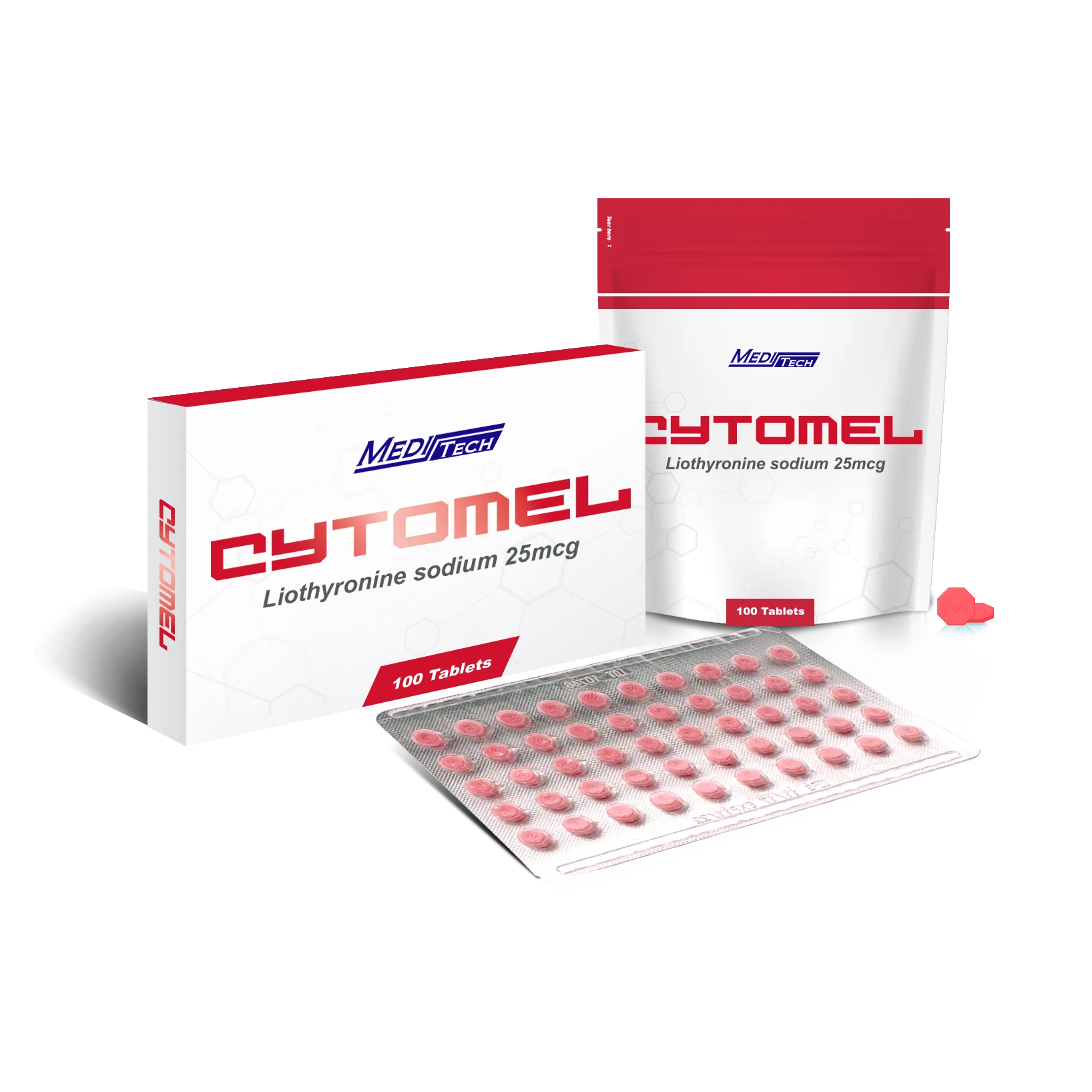 Meditech - Cytomel (Liothyronine Sodium) - 25mcg - 100 Tablets